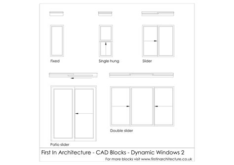 fixed window block autocad