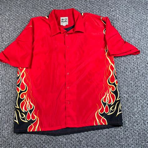 flame button down shirt