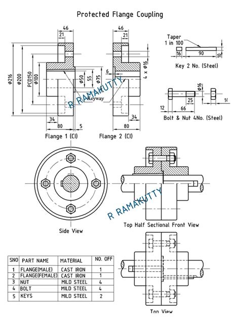 flange coupling machine drawing Kindle Editon
