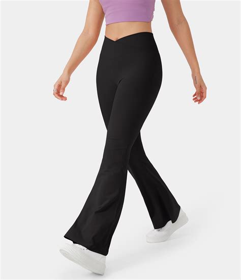 flared black leggings