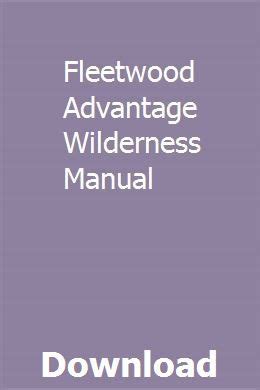 fleetwood advantage wilderness manual Kindle Editon
