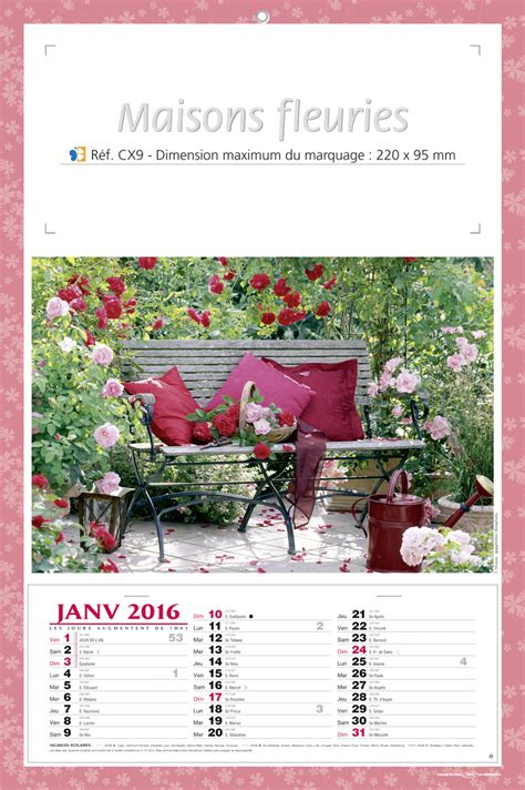 fleuri folie 2016 calendrier mensuel PDF