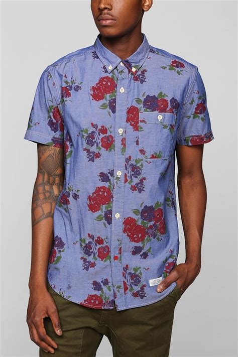 floral button down shirt mens