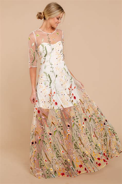 floral embroidered dress