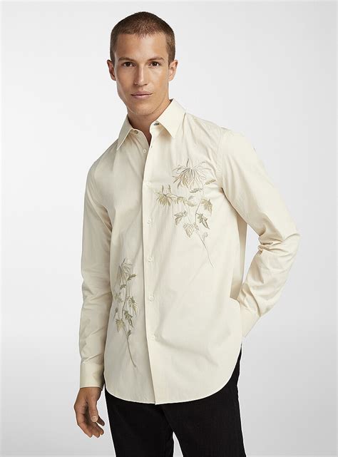 floral embroidered shirt men