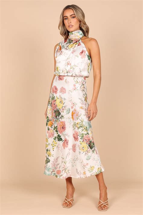 floral halter neck dress