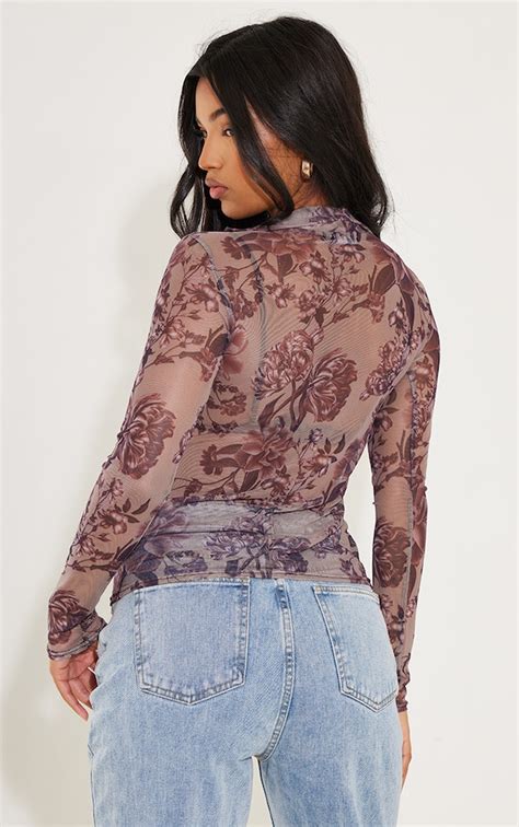 floral mesh shirt