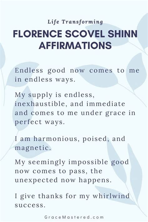 florence scovel shinn affirmations