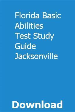 florida basic abilities test study guide pdf Epub