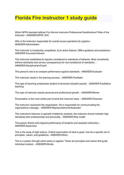 florida fire instructor 1 study guide Epub