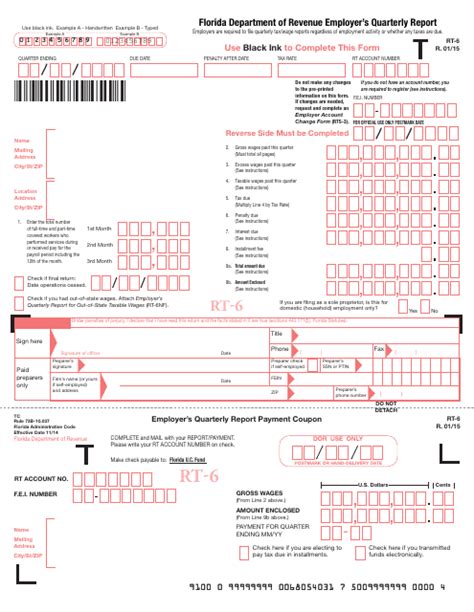 florida form rt 6 instructions PDF