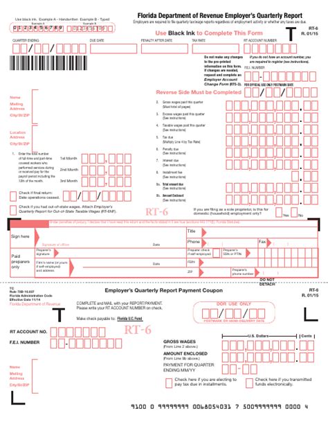 florida form rt 6 instructions PDF