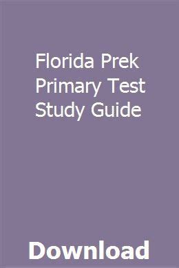 florida prek primary test study guide PDF
