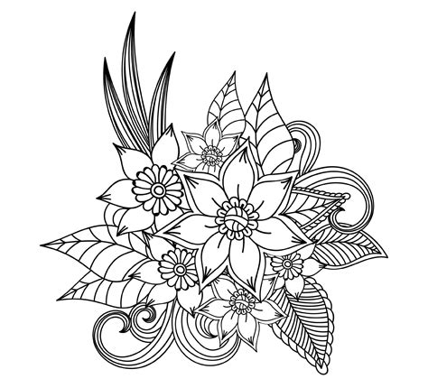 flower designs coloring book PDF