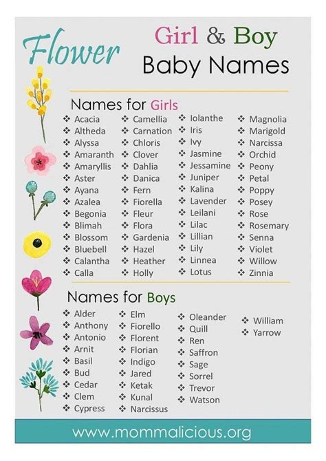 flower names for guys