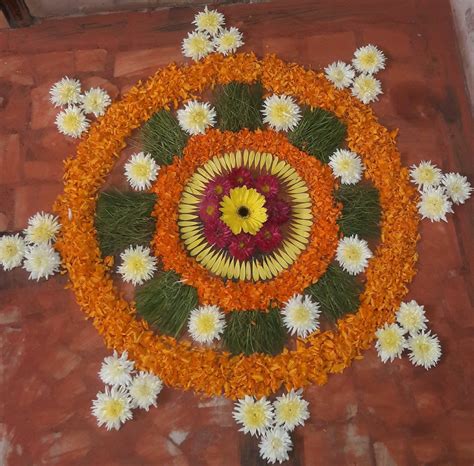 flower rangoli for diwali