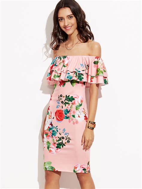 flowered off the shoulder dress