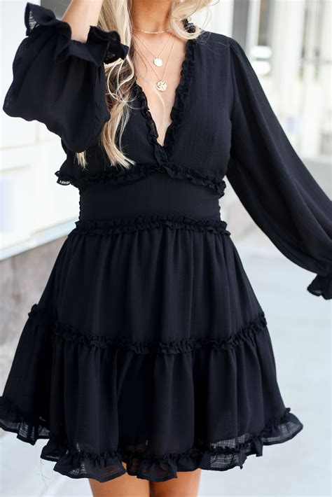 flowy little black dress