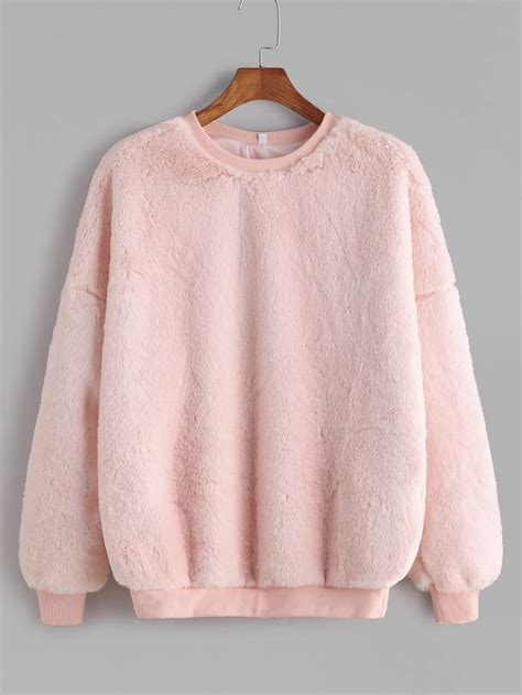 fluffy pink sweatshirt