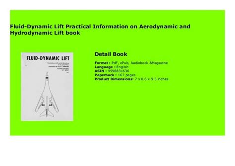 fluid dynamic lift practical information on aerodynamic and hydrodynamic lift Doc