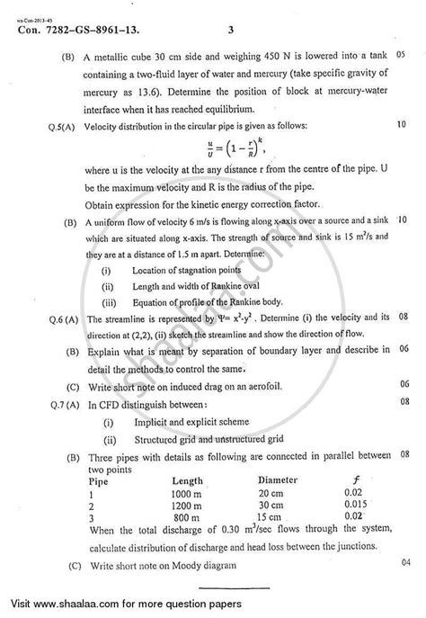 fluid mechanics 2012 question paper Kindle Editon