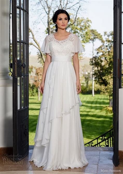 flutter sleeve wedding dress