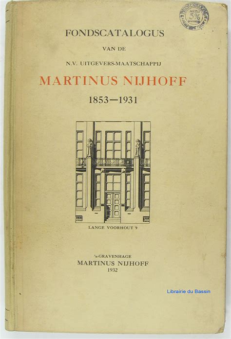 fondscatalogus van martinus nijhoff uitgaven van de jaren 1953 1956 Kindle Editon