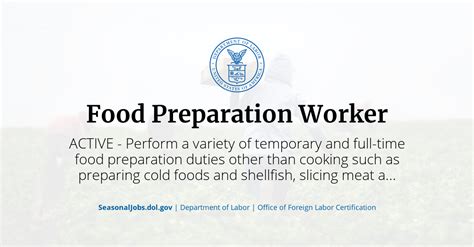 food preparation duties