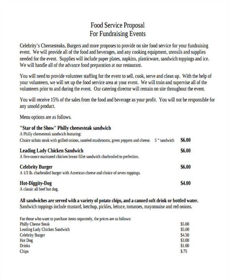 food service proposal pdf Epub