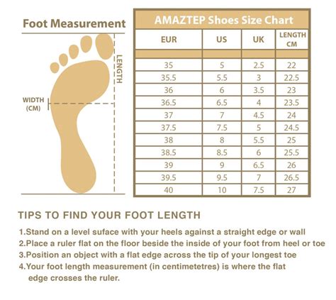 Foot Size Measurement Chart