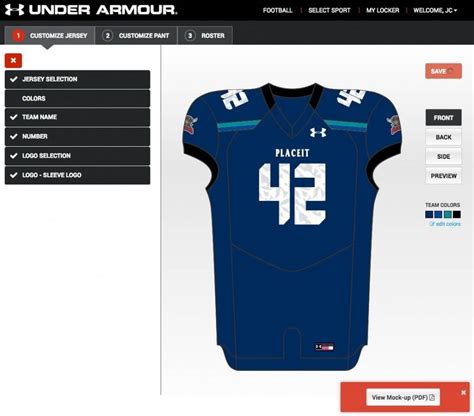 football uniform builder