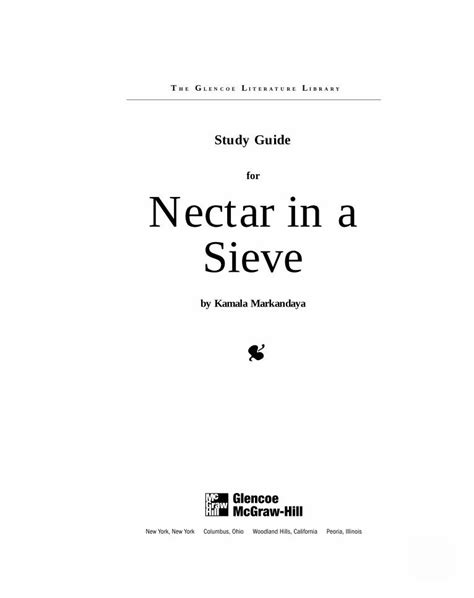 for Nectar in a Sieve - Glencoe Ebook Doc