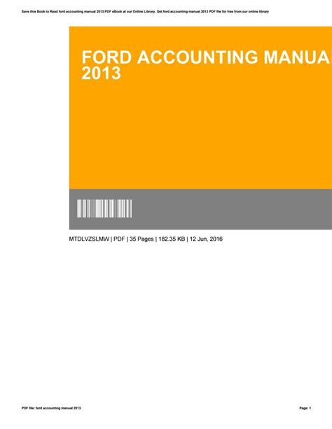 ford accounting manual 2012 Doc