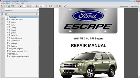 ford escape 2008 parts user manual PDF