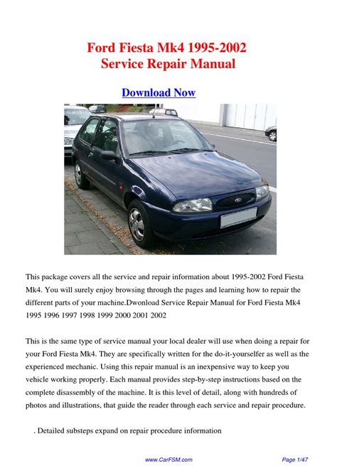 ford fiesta mk4 repair manual download Doc