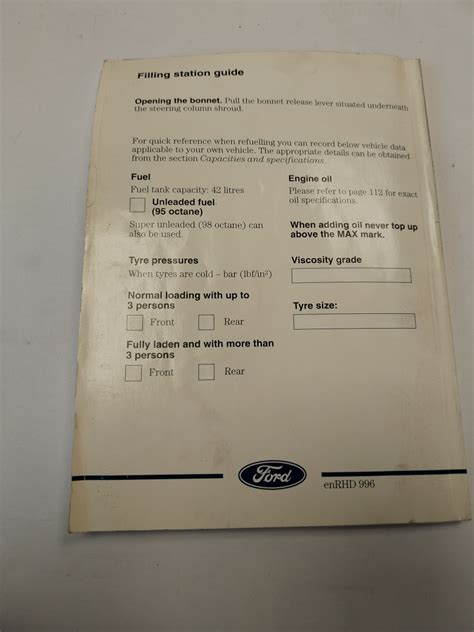 ford ka mk1 user manual Doc