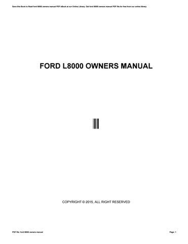 ford l8000 owner manual PDF