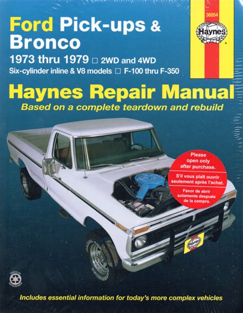 ford pick ups and bronco automotive repair manual 1973 1979 Reader