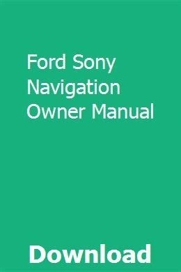 ford sony navigation system manual Reader