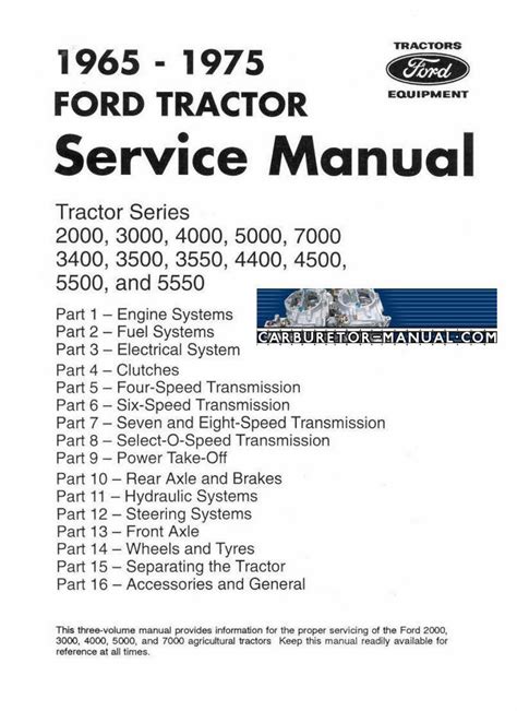 ford tractor service manual series 2000 7000 1965 1975 Epub