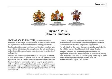 foreword jaguar x type driver handbook jaguar Ebook Reader