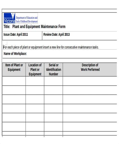 forklift maintenance schedule forms Doc