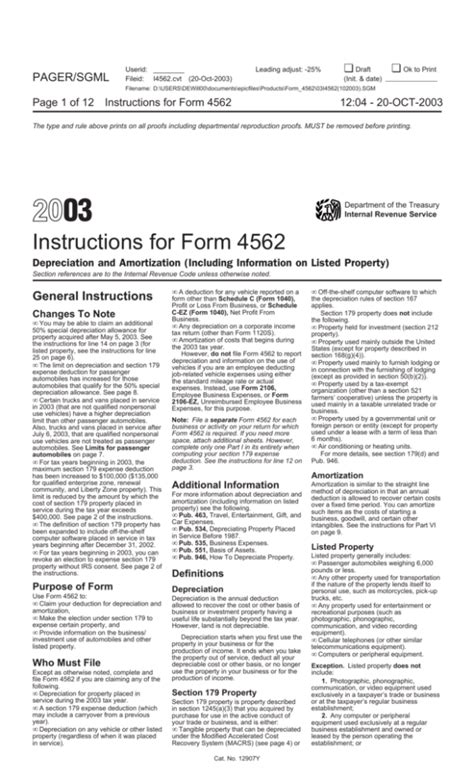 form 4562 instructions 2007 Kindle Editon