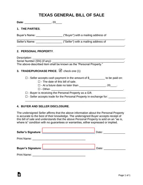 form for bill of sale