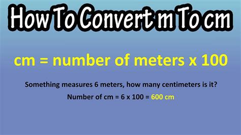 formula to convert centimeters to meters