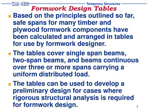 formwork design tables Ebook Doc
