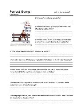 forrest gump film study questions and answers PDF