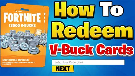 fortnite v-bucks card redeem