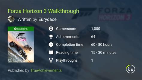 Forza Horizon 3 Walkthrough