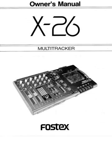 fostex x26 user guide Epub